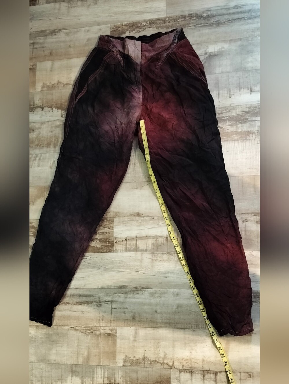 Cache Black and Burgundy Tie-Dye Pantsuit Pants